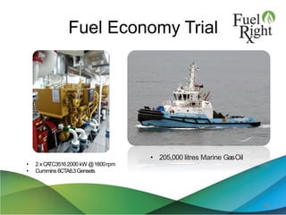 Fuel Economy Trial
36
42
• 205,000 litres Marine GasOil
• 2 xCA
TC35162000 kW @1600rpm
• Cummins 6CTA8.3Gensets
 