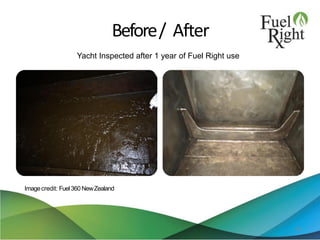 Before/ After
46
Yacht Inspected after 1 year of Fuel Right use
Imagecredit: Fuel360 NewZealand
 