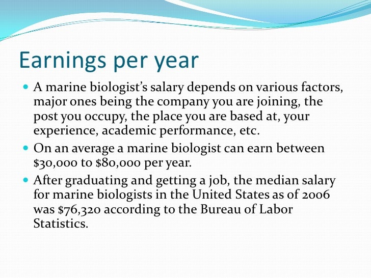 earnings per yeara marine biologists