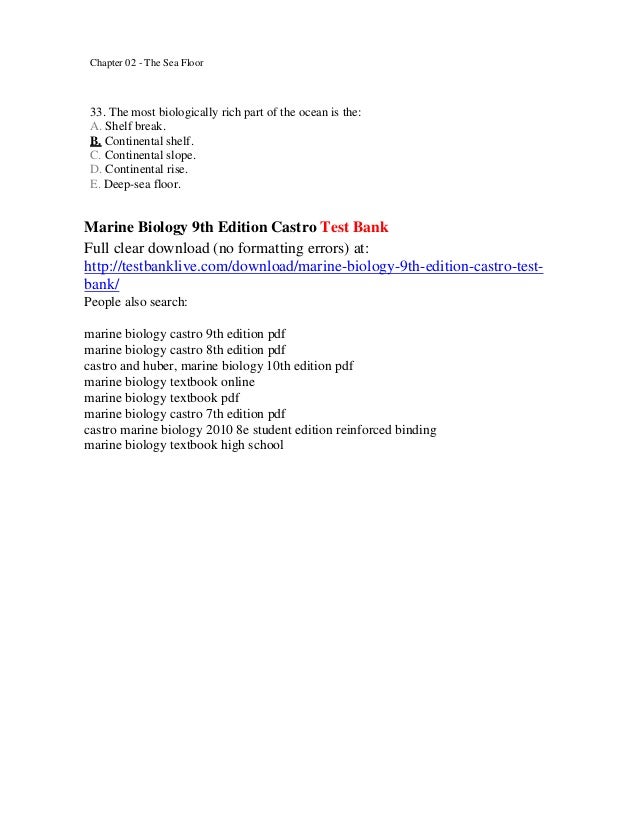 marine biology castro 10th edition pdf free download