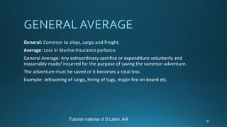 Lecture Material on Marine Cargo Insurance by Samiran Lahiri | PPT