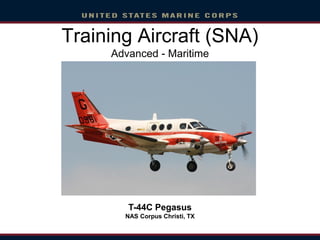 Training Aircraft (SNA)
Advanced - Maritime
T-44C Pegasus
NAS Corpus Christi, TX
 