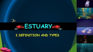 I.DEFINITION AND TYPES
ESTUARY
 