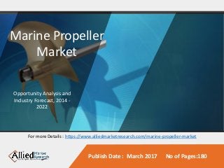 Publish Date : March 2017 No of Pages:180
Flip Chip Market
Opportunities and Forecasts,
2014 – 2022
Ultra-Mobile Devices Market
Opportunities and Forecasts,
2014 – 2022
Global Opportunity
Analysis and Industry
Forecast, 2014 - 2022
Silicones Market
SILICONES MARKET
Global Opportunity
Analysis and Industry
Forecast, 2014 - 2022
For more Details : https://www.alliedmarketresearch.com/marine-propeller-market
Air Quality
Monitoring Market
and Industry Forecasts,
2014 - 2022
In-Car
Infotainment
Market
Global Opportunity
Analysis and Industry
Forecast, 2015 - 2022
Protein Labeling
Market
Global Opportunity Analysis
and Industry Forecast,
2014 - 2022
Industry Analysis & Forecast,
2014 - 2022
Marine Propeller
Market
Opportunity Analysis and
Industry Forecast, 2014 -
2022
 
