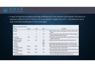 • A range of isopycnal and diapycnal mixing coefficients have been reported in the literature. We choose an
isopycnal coefficient of 0.07 6 0.04 m2 s21 as calculated for length scales of 0.1–1 km based on a tracer
study with sulfur hexafluoride at 310 m water depth
 