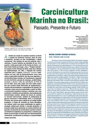 Marine shrimp farming in brazil   past, present 2011 and future