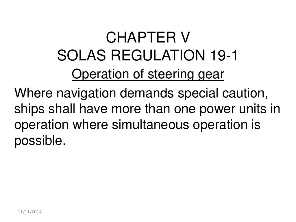 Marine Steering Gear and SOLAS Requirements