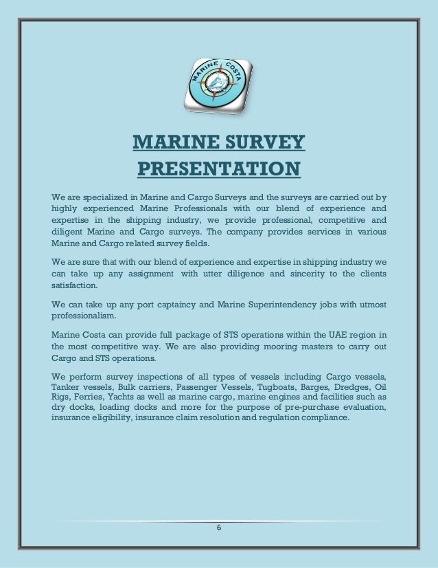 Marine survey presentation