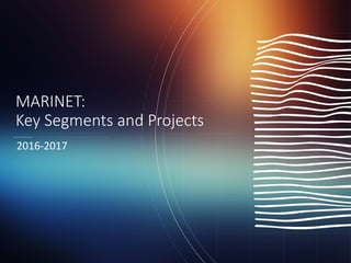 MARINET:
Key Segments and Projects
2016-2017
 