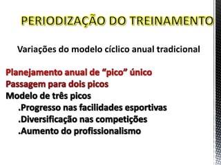 Variações do modelo cíclico anual tradicional
 