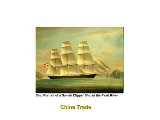 Ship Portrait of a Danish Clipper Ship in the Pearl River   China Trade 