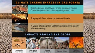 Raging wildfires at unprecedented levels
4 years of drought in California destructive, costly,
life-threatening
Drought in...