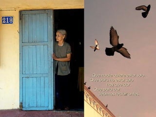 Que nadie quiere estar solo. Que para no estar solo  hay que dar. Que para dar  debimos recibir antes. 