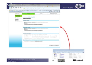 October 5th, 2010




Title : Sviluppo soluzioni Open Source per il Cloud
                                                      28
Mario Fontana
 