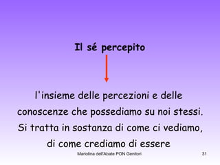 Il sé percepito   l'insieme delle percezioni e delle  conoscenze che possediamo su noi stessi. Si tratta in sostanza di come ci vediamo, di come crediamo di essere  
