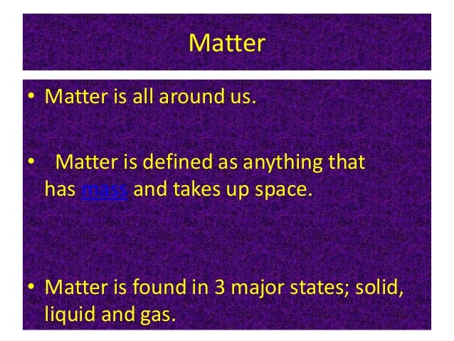 what does matter mean