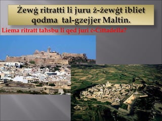 Liema ritratt taħsbu li qed juri ċ-Ċittadella? 