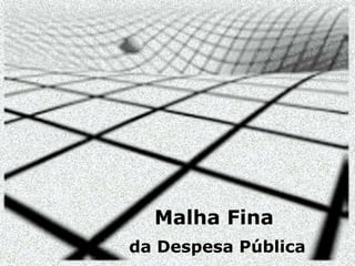 Malha Fina
da Despesa Pública
 