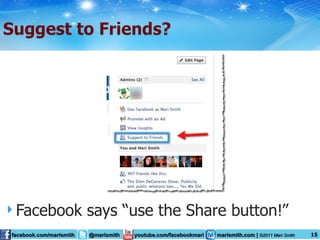 Facebook says “use the Share button!” 