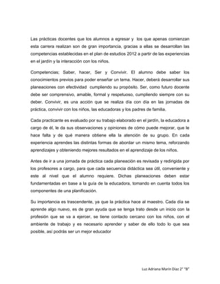 Importancia de la práctica docente | DOCX