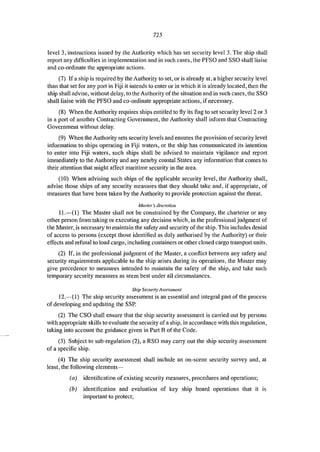 Maritime (isps code) regulations 2014 | PDF