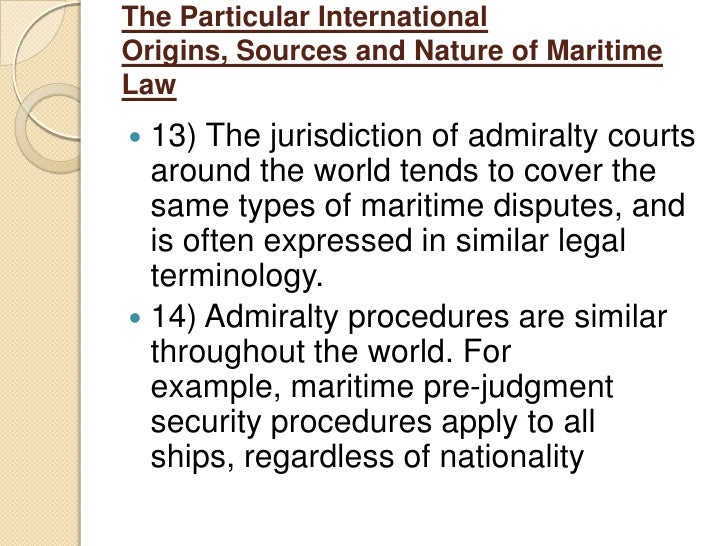Maritime law 2012