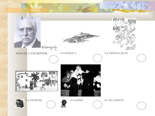 NOM DE L’ESCRIPTOR   VA NÉIXER A      VA TREBALLAR DE




     VA ESCRIURE           VA REBRE   EL TEU NOM ÉS
 