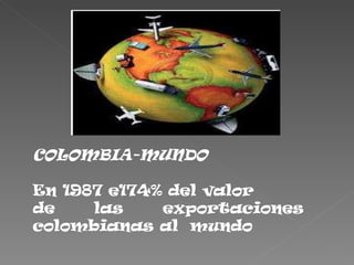 COLOMBIA-MUNDO

En 1987 e174% del valor
de    las    exportaciones
colombianas al mundo
 