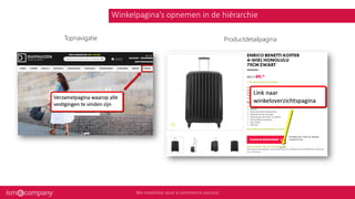 Topnavigatie Productdetailpagina
Winkelpagina’s opnemen in de hiërarchie
 
