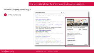 Hoe komt Google My Business terug in de zoekresultaten?
In het rechterveld
Waar komt Google My Business terug...?
 