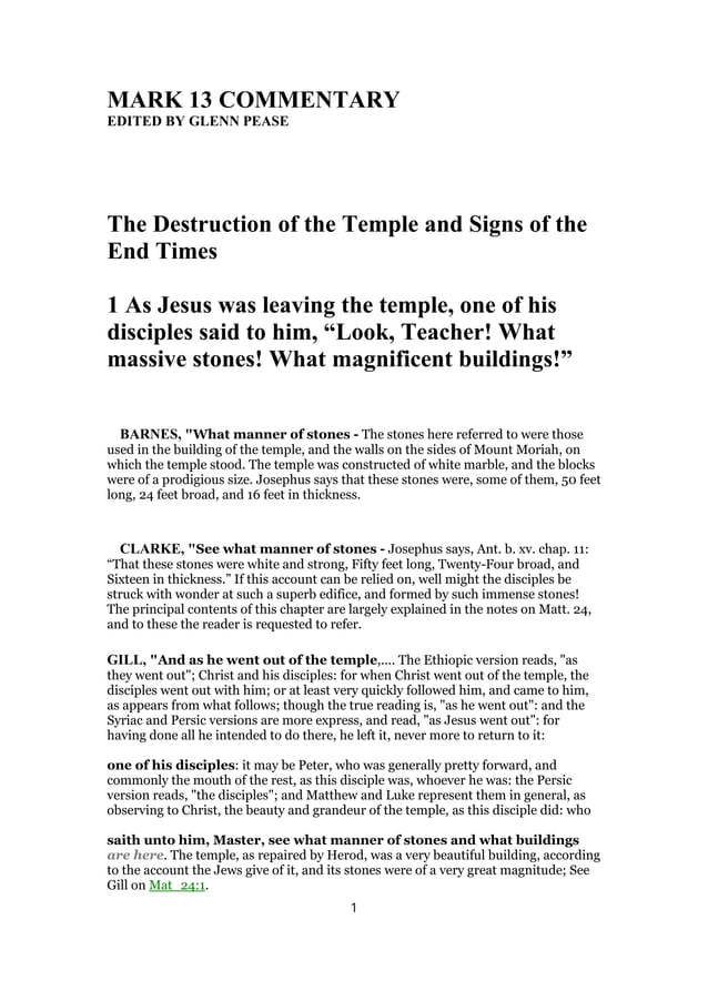 Mark 13 Commentary PDF Mark 13 Commentary PDF