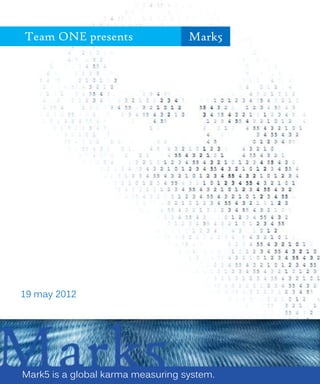 Team ONE presents                  Mark5




19 may 2012




Mark5 is a global karma measuring system.
 