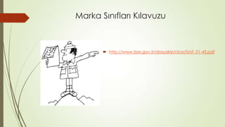 Marka Sınıfları Kılavuzu
 http://www.tpe.gov.tr/dosyalar/nice/Sinif_01-45.pdf
 