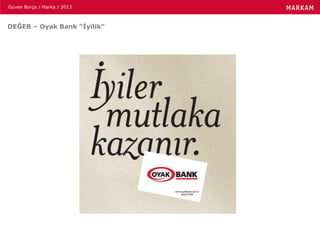 Güven Borça / Marka / 2013
DEĞER – Oyak Bank “İyilik”
 