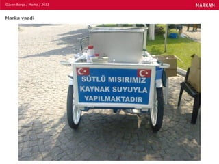 Güven Borça / Marka / 2013
Marka vaadi
 