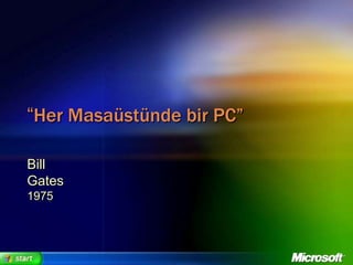 “Her Masaüstünde bir PC”Bill Gates1975