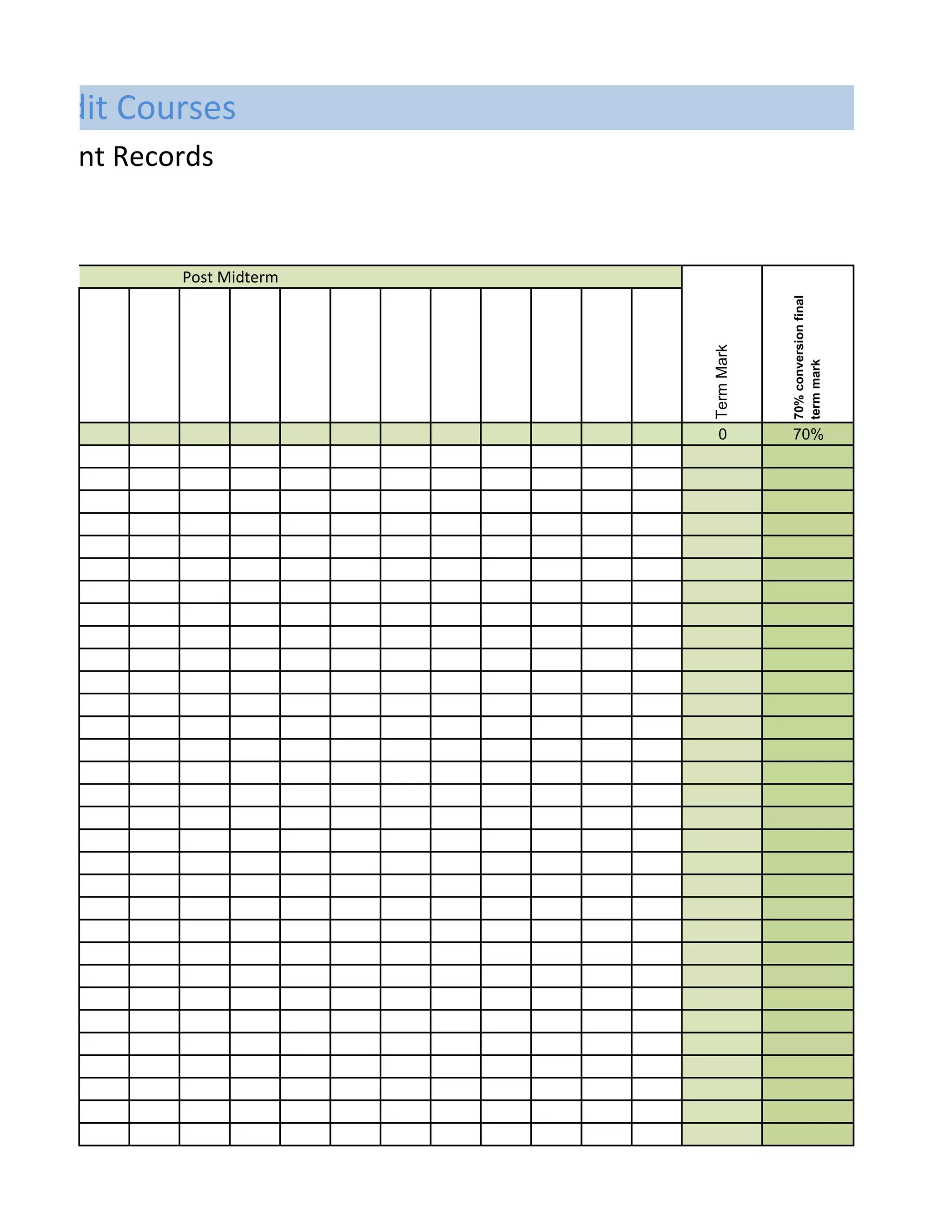 0 70%
y Credit Courses
essment Records
TermMark
70%conversionfinal
termmark
Post Midterm