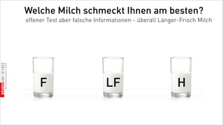 Welche Milch schmeckt Ihnen am besten?
offener Test aber falsche Informationen - überall Länger-Frisch Milch




     F                       LF                         H
 