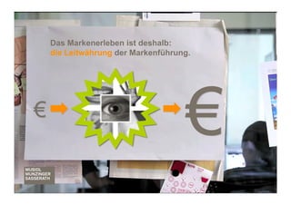 Das Markenerleben ist deshalb:
    die Leitwährung der Markenführung.




€
                                    €
                                         Markenverband 2011
 