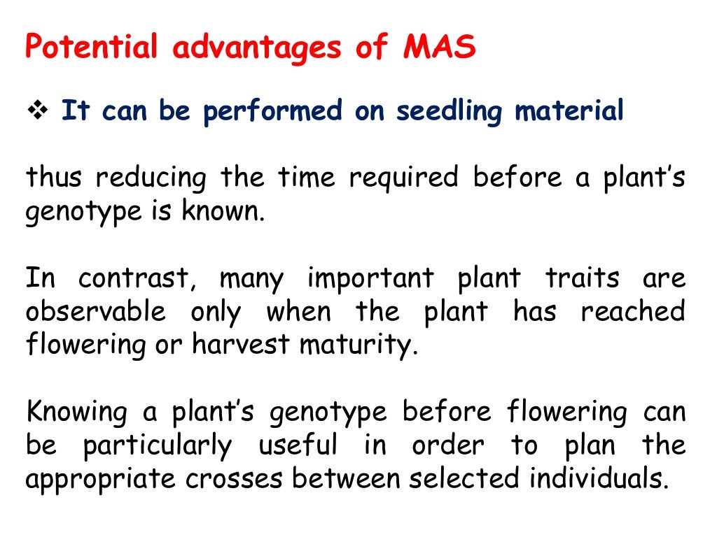 Marker assisted selection
