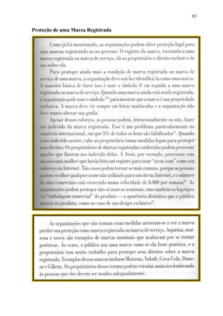 85
Proteção de uma Marca Registrada
 