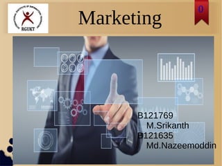Marketing
B121769
M.Srikanth
B121635
Md.Nazeemoddin
0
 