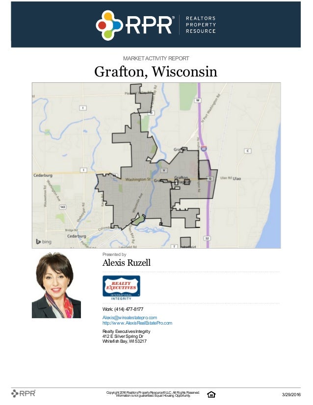 Quarterly Real Estate Market Report Grafton March 2016
