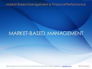 MARKET-BASED MANAGEMENT
(by Adrián Chiogna)
Market-Based Management & Financial Performance
Marketing performance tool for what-if analysis. Desarrollo propio en Excel, inspirado en: rogerjbest.com
 