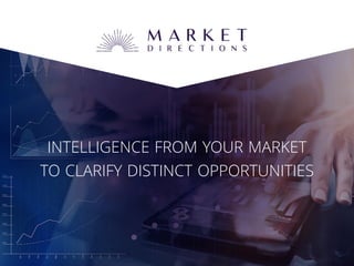 INTELLIGENCE FROM YOUR MARKET
TO CLARIFY DISTINCT OPPORTUNITIES
 