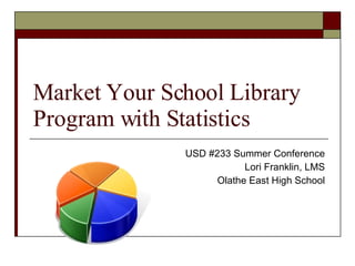 Market Your School Library Program with Statistics USD #233 Summer Conference Lori Franklin, LMS Olathe East High School 