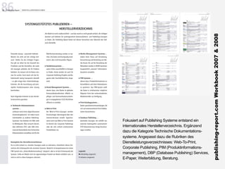 86
86   Publishing Report     HERSTELLERVERZEICHNIS
                                                                                                                                                                                                                                                                                   HERSTELLERVERZEICHNIS                                                        87 88
                                                                                                                                                                                                                                                                                                                                                Publishing Report       87   88   Publishing Report           HERSTELLERVERZEICHNIS                                                                                                                                                                                                                                                                                                     HERSTELLERVERZEICHNIS                                                 89
                                                                                                                                                                                                                                                                                                                                                                                                                                                                                                                                                                                                                                                                                                                                                                                               Publishing Report                  89




                                                                                                                                                                                                                                                                                                                                             e




                                                                                                                                                                                                                                                                                                                                                                                                                                                                                                                                                                              e




                                                                                                                                                                                                                                                                                                                                                                                                                                                                                                                                                                                                                                                                                                                                                                                                                              e
                                                                                                                                                                                                                                                                                                                                      System




                                                                                                                                                                                                                                                                                                                                                                                                                                                                                                                                                                       System




                                                                                                                                                                                                                                                                                                                                                                                                                                                                                                                                                                                                                                                                                                                                                                                                                       System
                                                                                                                                                                                                                                                                                                                                         e




                                                                                                                                                                                                                                                                                                                                                                                                                                                                                                                                                                          e




                                                                                                                                                                                                                                                                                                                                                                                                                                                                                                                                                                                                                                                                                                                                                                                      e
                                                                                                                                                                                                                                                                                                                                     tem




                                                                                                                                                                                                                                                                                                                                                                                                                                                                                                                                                                      tem




                                                                                                                                                                                                                                                                                                                                                                                                                                                                                                                                                                                                                                                                                                                                                                                  tem
                                                                                                                                                                                                                                                                                                                                       e




                                                                                                                                                                                                                                                                                                                                                                                                                                                                                                                                                                        e




                                                                                                                                                                                                                                                                                                                                                                                                                                                                                                                                                                                                                                                                                                                                                                                                                         e
                                                                                                                                                                                                                                                                                                                                      e




                                                                                                                                                                                                                                                                                                                                                                                                                                                                                                                                                                       e




                                                                                                                                                                                                                                                                                                                                                                                                                                                                                                                                                                                                                                                                                                                                                                                   e
                                                                                                                                                                                                                                                                                                                               System




                                                                                                                                                                                                                                                                                                                                                                                                                                                                                                                                                                System




                                                                                                                                                                                                                                                                                                                                                                                                                                                                                                                                                                                                                                                                                                                                                                                                                  System
                                                                                                                                                                                                                                                                                                                              System




                                                                                                                                                                                                                                                                                                                                                                                                                                                                                                                                                              System




                                                                                                                                                                                                                                                                                                                                                                                                                                                                                                                                                                                                                                                                                                                                                                           System
                                                                                                                                                                                                                                                                                                                              ement




                                                                                                                                                                                                                                                                                                                                                                                                                                                                                                                                                              ement




                                                                                                                                                                                                                                                                                                                                                                                                                                                                                                                                                                                                                                                                                                                                                                                                                 ement
                                                                                                                                                                                                                                                                                                                               n Sys




                                                                                                                                                                                                                                                                                                                                                                                                                                                                                                                                                                n Sys




                                                                                                                                                                                                                                                                                                                                                                                                                                                                                                                                                                                                                                                                                                                                                                            n Sys
                                                                                                                                                                                                                                                                                                                             me




                                                                                                                                                                                                                                                                                                                                                                                                                                                                                                                                                             me




                                                                                                                                                                                                                                                                                                                                                                                                                                                                                                                                                                                                                                                                                                                                                                                                                me
                                                                                                                                                                                                                                                                                                                          atio




                                                                                                                                                                                                                                                                                                                                                                                                                                                                                                                                                           atio




                                                                                                                                                                                                                                                                                                                                                                                                                                                                                                                                                                                                                                                                                                                                                                        atio
                                                                                                                                                                                                                                                                                                                           ing




                                                                                                                                                                                                                                                                                                                                                                                                                                                                                                                                                           ing




                                                                                                                                                                                                                                                                                                                                                                                                                                                                                                                                                                                                                                                                                                                                                                                                              ing
                                                                                                                                                                                                                                                                                                                         nag




                                                                                                                                                                                                                                                                                                                                                                                                                                                                                                                                                          nag




                                                                                                                                                                                                                                                                                                                                                                                                                                                                                                                                                                                                                                                                                                                                                                                                             nag
                                                                                                                                                                                                                                                                                                                     ement




                                                                                                                                                                                                                                                                                                                                                                                                                                                                                                                                                      ement




                                                                                                                                                                                                                                                                                                                                                                                                                                                                                                                                                                                                                                                                                                                                                                     ement
                                                                                                                                                                                                                                                                                                                         me




                                                                                                                                                                                                                                                                                                                                                                                                                                                                                                                                                          me




                                                                                                                                                                                                                                                                                                                                                                                                                                                                                                                                                                                                                                                                                                                                                                        me
                                                                                                                                                                                                                                                                                                                     gsyste




                                                                                                                                                                                                                                                                                                                                                                                                                                                                                                                                                     gsyste




                                                                                                                                                                                                                                                                                                                                                                                                                                                                                                                                                                                                                                                                                                                                                                                                         gsyste
                                                                                                                                                                                                                                                                                                                      lish




                                                                                                                                                                                                                                                                                                                                                                                                                                                                                                                                                       lish




                                                                                                                                                                                                                                                                                                                                                                                                                                                                                                                                                                                                                                                                                                                                                                                                          lish
                                                                                                                                                                                                                                                                                                                  ument




                                                                                                                                                                                                                                                                                                                                                                                                                                                                                                                                                   ument




                                                                                                                                                                                                                                                                                                                                                                                                                                                                                                                                                                                                                                                                                                                                                                  ument
                                                                                                                                                                                                                                                                                                                    -Ma




                                                                                                                                                                                                                                                                                                                                                                                                                                                                                                                                                     -Ma




                                                                                                                                                                                                                                                                                                                                                                                                                                                                                                                                                                                                                                                                                                                                                                                                        -Ma
                                                                                                                                                                                                                                                                                                                  ssyste




                                                                                                                                                                                                                                                                                                                                                                                                                                                                                                                                                   ssyste




                                                                                                                                                                                                                                                                                                                                                                                                                                                                                                                                                                                                                                                                                                                                                                 ssyste
                                                                                                                                                                                                                                                                                                              se Pub




                                                                                                                                                                                                                                                                                                                                                                                                                                                                                                                                               se Pub




                                                                                                                                                                                                                                                                                                                                                                                                                                                                                                                                                                                                                                                                                                                                                                                                  se Pub
                                                                                                                                                                                                                                                                                                             Manag




                                                                                                                                                                                                                                                                                                                                                                                                                                                                                                                                              Manag




                                                                                                                                                                                                                                                                                                                                                                                                                                                                                                                                                                                                                                                                                                                                                             Manag
                                                                                                                                                                                                                                                                                                                 me




                                                                                                                                                                                                                                                                                                                                                                                                                                                                                                                                                  me




                                                                                                                                                                                                                                                                                                                                                                                                                                                                                                                                                                                                                                                                                                                                                                                                     me
                                                                                                                                                                                                                                                                                                             o-Print




                                                                                                                                                                                                                                                                                                                                                                                                                                                                                                                                              o-Print




                                                                                                                                                                                                                                                                                                                                                                                                                                                                                                                                                                                                                                                                                                                                                             o-Print
                                                                                                                                                                                                                                                                                                                talo




                                                                                                                                                                                                                                                                                                                                                                                                                                                                                                                                                 talo




                                                                                                                                                                                                                                                                                                                                                                                                                                                                                                                                                                                                                                                                                                                                                                                                    talo
                                                                                                                                                                                                                                                                                                             -Asset




                                                                                                                                                                                                                                                                                                                                                                                                                                                                                                                                              -Asset




                                                                                                                                                                                                                                                                                                                                                                                                                                                                                                                                                                                                                                                                                                                                                                                                 -Asset
                                                                                                                                                                                                                                                                                                              Dok




                                                                                                                                                                                                                                                                                                                                                                                                                                                                                                                                               Dok




                                                                                                                                                                                                                                                                                                                                                                                                                                                                                                                                                                                                                                                                                                                                                              Dok
                                                                                                                                                                                                                                                                                                          aktion




                                                                                                                                                                                                                                                                                                                                                                                                                                                                                                                                           aktion




                                                                                                                                                                                                                                                                                                                                                                                                                                                                                                                                                                                                                                                                                                                                                           aktion
                                                                                                                                                                                                                                                                                                          -Syste




                                                                                                                                                                                                                                                                                                                                                                                                                                                                                                                                           -Syste




                                                                                                                                                                                                                                                                                                                                                                                                                                                                                                                                                                                                                                                                                                                                                                                              -Syste
                                                                                                                                                                                                                                                                                                          t -Ka




                                                                                                                                                                                                                                                                                                                                                                                                                                                                                                                                           t -Ka




                                                                                                                                                                                                                                                                                                                                                                                                                                                                                                                                                                                                                                                                                                                                                                                              t -Ka
                                                                                                                                                                                                                                                                                                          aba




                                                                                                                                                                                                                                                                                                                                                                                                                                                                                                                                           aba




                                                                                                                                                                                                                                                                                                                                                                                                                                                                                                                                                                                                                                                                                                                                                                                              aba
                                                                                                                                                                                                                                                                                                      Media




                                                                                                                                                                                                                                                                                                                                                                                                                                                                                                                                       Media




                                                                                                                                                                                                                                                                                                                                                                                                                                                                                                                                                                                                                                                                                                                                                                                       Media
                                                                                                                                                                                                                                                                                                   Techn.




                                                                                                                                                                                                                                                                                                                                                                                                                                                                                                                                  Techn.




                                                                                                                                                                                                                                                                                                                                                                                                                                                                                                                                                                                                                                                                                                                                                        Techn.
                                                                                                                                                                                                                                                                                                                                Web-t




                                                                                                                                                                                                                                                                                                                                                                                                                                                                                                                                       Web-t




                                                                                                                                                                                                                                                                                                                                                                                                                                                                                                                                                                                                                                                                                                                                                                               Web-t
                                                                                                                                                                                                                                                                                                                        Brand




                                                                                                                                                                                                                                                                                                                                                                                                                                                                                                                                                    Brand




                                                                                                                                                                                                                                                                                                                                                                                                                                                                                                                                                                                                                                                                                                                                                                       Brand
                                                                                                                                                                                                                                                                                                      Prin




                                                                                                                                                                                                                                                                                                                                                                                                                                                                                                                                       Prin




                                                                                                                                                                                                                                                                                                                                                                                                                                                                                                                                                                                                                                                                                                                                                                                          Prin
                                                                                                                                                                                                                                                                                                      PIM




                                                                                                                                                                                                                                                                                                                                                                                                                                                                                                                                       PIM




                                                                                                                                                                                                                                                                                                                                                                                                                                                                                                                                                                                                                                                                                                                                                                                          PIM
                                                                                                                                                                                                                                                                                                              Red




                                                                                                                                                                                                                                                                                                                                                                                                                                                                                                                                       Red




                                                                                                                                                                                                                                                                                                                                                                                                                                                                                                                                                                                                                                                                                                                                                                 Red
                                                                                                                                                                                                                                                                                                      Dat




                                                                                                                                                                                                                                                                                                                                                                                                                                                                                                                                       Dat




                                                                                                                                                                                                                                                                                                                                                                                                                                                                                                                                                                                                                                                                                                                                                                                          Dat
                                                                                                                                                                                                   A – Austria                                                                                                                                                                                                                   D – Germany                                                                                                                                                                                                            D – Germany

                                                                                                                                                                   suso.Publish           summersoft GmbH                                                                     www.summersoft.cc                                                                 !                       Catalog Publishing             Braintransfer AG                                                               www.braintransfer.de                                           !               !                                IQuest.comet               Werk II Medien- und Informationsgesellschaft mbH                                      www.werk-ii.de                                                         !
                                                                                                                                                                                                                                                                                                                                                                                        Platform




                                SYSTEMGESTÜTZTES PUBLIZIEREN –
                                                                                                                                                                                          suso.PUBLISH ist ein leistungsfähiger Layouteditor für verteiltes, serverbasiertes und formatneutrales                                                                                                                                                                                                                                                                                                                                                 Highend Database Publishing System für die Erstellung aller Arten von Print-Publikationen: von der
                                                                                                                                                                                          Publizieren auf XML-Basis in Richtung PDF, InDesign und QuarkXPress. Es können beliebige Daten-                                                                                               CaTS                           Systemintegration Gieseking & Grunzig                                www.systemintegration.net                                                                                                                            gestalteten Versandhandelsseite, über Handelskommunikation bis hin zum vollautomatischen hoch-
                                                                                                                                                                                                                                                                                                                                                                                                                                                                                                                                                                             !       !
                                                                                                                                                                                          quellen “angedockt” und Kundenprojekte mandantenfähig verwaltet werden.                                                                                                                                                                                                                                                                                                                                                                                standardisierten Industriekatalog.
                                                                                                                                                                                                                                                                                                                                                                                                                       CaTS ist ein Product Information Management (PIM) zur zentralen und medienneutralen Verwaltung
                                                                                                                                                                                          Schedlerstraße 1 | A - 6900 Bregenz | Tel.: + 43 (0)5574 58998-0                                                                                                                                                             von Produktdaten. Für den Handel hat CaTS ein Katalog- und graﬁsches Seitenplanungstool, das ieine                                                                                                                        Falkstraße 73-77 | D - 47058 Duisburg | + 49 (0)203 30511285
                                                                                                                                                                   suso.Base              summersoft GmbH                                                                www.summersoft.cc                                                      !                                                                      optimale Grundlage für die Verplanung bildet.                                                                                                                                                  K2/K4                      SoftCare Software-Service GmbH                                                   www.softcare.de                !
                                                                                                                                                                                                                                                                                                                                                                                                                       Deckertstrasse 30 | D - 33617 Bielefeld | Tel.: + 49 (0)521-14560                                                                                                                              Lago                       comosoft GmbH                                                                   www.comosoft.de                                                      !
                                                                                                                                                                                                                                                                                                                                                                                        censhare                       CoWare AG                                                                            www.coware.de                    !               !       !                                                MeDaPro                    ITB-GmbH                                                                             www.itb-web.de                                           !      !
                                                                                                                                                                                                   B – Belgium                                                                                                                                                                                                         censhare ist ein auf Java-, XML- und Ajax-Technologie basierendes Media Asset Management- und                                                                                                                             ITB ist einer der führenden Hersteller von PIM- / Katalogmanagement-Software in Deutschland und
                                                                                                                                                                                                                                                                                                                                                                                                                       Publikationssystem zur bidirektionalen und ﬂexiblen Integration von Print- und Online-Content                                                                                                                             erstellt seit 1996 Software für die datenbankgestützte Produktion von Papier- und elektronischen
                                                                                                                                                                   ADAM                   ADAM Software NV                                                                    www.adam.be                                                       !       !




                                                     HERSTELLERVERZEICHNIS
                                                                                                                                                                                                                                                                                                                                                                                                                       jeglicher Art.                                                                                                                                                                                                            Katalogen.
                                                                                                                                                                                          Leistungsstarkes PIM-System in Verbindung mit einer Katalogverwaltung. Besonders für Unternehmen                                                                                                                             Paul-Gerhardt-Allee 50 | D - 81245 München | Tel.: + 49 (0)89 56 82 36 – 0                                                                                                                                                Carl-Friedrich-Gauß-Str. 30 | D - 47475 Kamp-Lintfort | + 49 (0)2842 927370
                                                                                                                                                                                          geeignet, die mit einem großen Produktsortiment aufwarten. Außerdem für Firmen, die Produkte mit
                                                                                                                                                                                          relativ kurzer Marktpräsenz oder Artikel mit ähnlichen Merkmalen vertreiben.                                                                                                                  ci-book                        d-serv SE GmbH                                                                    www.ci-book.de                              !       !                                                        Media Suite                Top 21 GmbH                                                                         www.top21.de                              !       !
                                                                                                                                                                                          E3 Lann 84 | B - 9800 Deinze | Tel.: + 32 (0)9 3816336                                                                                                                                                                       Web-to-Print Plattform für CI- und CD-gerechte Konﬁguration von Werbemitteln. Mit voll konﬁgurier-
                                                                                                                                                                                                                                                                                                                                                                                        CONSTANT CORPORATE DESIGN
                                                                                                                                                                                                                                                                                                                                                                                                                       barem Workﬂow, Translation Memory und hervorragender Usability durch einen WYSIWYG-Flash/Flex-                                                                                                 Mediando                   e-pro solutions GmbH                                                               www.e-pro.de                                               !
                                                                                                                                                                   AO Campaign            AO International                                                        www.ao-international.com                                                              !                                                              Editor und Austausch von Elementen per Drag and Drop.                                                                                                                                                                     Das marktführende PIM-System für die zentrale, medienneutrale Verwaltung und webbasierte Pﬂege
                                                                                                                                                                   Vit2Print              NSS NV                                                                                 www.nss.be                                     !                                                                                      Reutlingerstr. 10 | D - 72072 Tübingen | Tel.: + 49 (0)7071 795680                                                                                                                                                        von mehrsprachigen Produktinformationen. Aus einer Datenquelle werden alle Produktpublikationen
                                                                                                                                                                                                                                                                                                                                                                                                                                                                                                                                                                                                                                                 hochautomatisiert und zielgruppenspeziﬁsch erzeugt.
                                                                                                                                                                                                                                                                                                                                                                                        cmi24print                     Eggheads CMS GmbH                                                                  www.eggheads.de                                                                      !                                                 Waldburgstraße 21 | D - 70563 Stuttgart | Tel: + 49 (0)711 6870420
                                                                                                                                                                                                                                                                                                                                                                                        Connexus                       SysCon GmbH                                                                 www.syscon-network.de                                                     !
                                                                                                                                                                                                CH – Switzerland                                                                                                                                                                                                                                                                                                                                                                                                      melago                     Lindmaier Online Business GmbH                                                  www.melago.de                                 !
                                                                                                                                                                                                                                                                                                                                                                                        crossbase                      crossbase mediasolution GmbH                                                         www.crossbase.de                                                 !       !                                                           melago ist ein modulares Web2Print- und MAM-System, welches in zahlreichen Marketing-Abteilungen
                                                                                                                                                                   Frameware MCP          Kehl Medien Informatik GmbH                                                      www.frameware.ch                                                                     !                                                      crossbase ist ein etablierter Spezialist im Bereich Database-Publishing. Die hoch integrierte PIM-, CMS-
                                                                                                                                                                                                                                                                                                                                                                                                                                                                                                                                                                                                                                                 namhafter Unternehmen eingesetzt wird und dabei Medien-Inhalte aus beliebigen Datenquellen direkt



                                                          Der Markt ist recht unübersichtlich – und das macht es nicht gerade einfach, die richtigen
                                                                                                                                                                                                                                                                                                                                                                                                                       und Cross-Media-Lösung wird bei über 40 Hersteller- und Handelsunternehmen international erfolg-
                                                                                                                                                                   High Impact            [4] screen AG                                                                       www.4screen.ch                                                    !                                                                                                                                                                                                                                                                                                in PDF-Dokumente überführt.
                                                                                                                                                                                                                                                                                                                                                                                                                       reich eingesetzt
                                                                                                                                                                   hybris                 hybris GmbH                                                                        www.hybris.ch                                                                                                                                                                                                                                                                                                                                                       Falkstrasse 73-77 | D - 47058 Duisburg | Tel: + 49 (0)203 28950848
                                                                                                                                                                                                                                                                                                                                                !




                                                                                                                                                                                                                                                                                                                                                                                                                                                                                                                                                                                                                                                                                                                                                                                                                                       publishing-report.com Workbook 2007 & 2008
                                                                                                                                                                                                                                                                                                                                                                                                                       Otto-Lilienthal-Straße 36 | D - 71034 Böblingen | + 49 (0)7031 714720
                                                                                                                                                                                          hybris liefert Standard-Software für das Management von Produktinformationen (PIM) und Katalogda-                                                                                                                                                                                                                                                                                                                           ModeS Catalog-             Inforvision GmbH                                                               www.inforvision.de                                                            !
                                                                                                                                                                                          ten sowie die Ausgabekanäle E-Commerce und Print. Zu den Kunden von hybris zählen Unternehmen
                                                                                                                                                                                                                                                                                                                                                                                        contentserv                    Contentserv GmbH                                                               www.contentserv.com                                    !               !                                        builder
                                                                                                                                                                                          wie PUMA, Virgin, Topdeq und DEMAG.                                                                                                                                                           CX30                           Media-Print Digital GmbH                                                                www.cx30.de                                                   !
                                                                                                                                                                                                                                                                                                                                                                                                                                                                                                                                                                                                                      myview xmedia              myview systems GmbH                                                              www.myview.de                                                !      !
                                                                                                                                                                                          Birkenstrasse 49 | CH - 6343 Rotkreuz | Tel.: + 41 (0)41 7905151                                                                                                                              cXm:CONTENTBASE                lindner software & consulting GmbH                                                    www.lisocon.de                                                  !                                                                   Mit über 10 Jahre Erfahrung im Bereich der datenbankgestützten Produktkommunikation zählt myview



                                                          Systeme und Anbieter für systemgestützte Kommunikations- und Publishing-Lösungen
                                                                                                                                                                   I-IDAS                 IMIS Group                                                                       www.imis-group.ch                                                    !                                       Dataform                       GASSENHUBER Systementwicklung                                                   www.gassenhuber.de                                                            !         !                                 s y s t e m s   systems zu den etabliertesten Anbietern von Produkten und Lösungen des Katalog- und Produktinfor-
                                                                                                                                                                   Layoutbox              Stämpﬂi all media AG                                                               www.allmedia.ch                                                    !       !                               dhprint design                 Datahause Publishing GmbH                                                          www.datahaus.de                                                                      !                                                 mationsmanagements für Industrie- und Handelsunternehmen.
                                                                                                                                                                                          bietet mit der LayoutBox® eine Lösung, mit der Unternehmen ihre Produktdaten automatisiert in ge-                                                                                             docufy                         docufy GmbH                                                                           www.docufy.de        !                                                                                                              Lindberghring 1 | D - 33142 Büren | Tel: + 49 (0)2955 74330
                                                                                                                                                                                          staltete Printpublikationen übernehmen können. Mit der bidirektionalen Schnittstelle zwischen Daten-                                                                                          docuglobe                      technotrans AG                                                                    www.docuglobe.de         !                                                                                   NetWeaver Master           SAP                                                                                   www.sap.de                                              !
                                                                                                                                                                                          bank und Layoutdokument können Aktualisierungen bis zur letzten Sekunde durchgeführt werden.                                                                                                                                                                                                                                                                                                                                Data Management
                                                                                                                                                                                                                                                                                                                                                                                        DocScape                       Quinscape GmbH                                                                     www.quinscape.de                                                                     !
                                                                                                                                                                                          Wölﬂistrasse 1 | CH - 3001 Bern | Tel. + 41 (0)31 3006999
                                                                                                                                                                                                                                                                                                                                                                                                                                                                                                                                                                             !


                                                          zu ﬁnden. Der Publishing Report bietet mit diesem Verzeichnis eine Übersicht der Soft-
                                                                                                                                                                                                                                                                                                                                                                                        EPIM                           Viamedici Software GmbH                                                            www.viamedici.de                                                                                            noxum                      Noxum GmbH                                                                      www.noxum.com/         !
                                                                                                                                                                   Mediasolution2         Stämpﬂi all media AG                                                               www.allmedia.ch                                                    !       !                               Get copy                       Get connected®-Internetagentur                                                      www.get-copy.de                                   !                                                        Publishing Suite
                                                                                                                                                                   OpenMedia              UD Neue Medien AG                                                          www.ud-neuemedien.ch                                                       !       !                                                                                                                                                                                                                                                             Olga                       MediaCare                                                  www.online-generated-advertising.de                                !
                                                                                                                                                                                                                                                                                                                                                                                        hybris                         hybris GmbH                                                                        www.hybris.de                                                      !
                                                                                                                                                                   PRODASS                Gartenmann Software AG                                                         www.gartenmann.ch                                                      !       !                                                              hybris liefert Standard-Software für das Management von Produktinformationen (PIM) und Katalogda-                                                                                              ominpublish,               VVA Networks GmbH                                                           www.vva-networks.de                 !             !       !
                                                                                                                                                                   RPS                    e-nvetion AG                                                                     www.e-nvention.ch                            !       !                                                                                      ten sowie die Ausgabekanäle E-Commerce und Print. Zu den Kunden von hybris zählen Unternehmen                                                                                                  omniedit                   Das webbasierte Redaktions-Management-System omnipublish® für den Verlagsbereich optimiert die
                                                                                                                                                                   unioMonza              unio AG                                                                                 www.unio.ch                           !       !                                                                                      wie PUMA, Virgin, Topdeq und DEMAG.                                                                                                                                                                                       Abläufe für Freigabeprozesse. omniedit® ist die innovative und dynamische Corporate Publishing-Lö-




                                                          ware-Hersteller.
                                                                                                                                                                                                                                                                                                                                                                                                                       Nymphenburger Str. 86 | D - 80636 München | Tel.: + 49 (0)89 890650                                                                                                                                                       sung für die aktuelle und individuelle Erstellung von Printmedien.
                                                                                                                                                                                                                                                                                                                                                                                                                                                                                                                                                                                                                                                 Bleichstraße 14 | D - 40211 Düsseldorf | Tel: + 49 (0)211 957770
                                                                                                                                                                                                                                                                                                                                                                                        IBM MDM                        IBM Deutschland GmbH                                                                     www.ibm.de                                                   !
                                                                                                                                                                                                   D – Germany                                                                                                                                                                                                                                                                                                                                                                                                        one2edit                   Kuhnert GmbH                                                       www.kuhnert-mediasolutions.com               !     !       !
                                                                                                                                                                                                                                                                                                                                                                                        iBrams                         Brand Implementation Group                                                         www.ibrams.de                              !       !                                                                                   Das System one2edit ist eine Kombination von „Best Practices“: Es vereint die Funktionalitäten eines
                                                                                                                                                                   amirada.base           Altamira                                                                         www.amirada.com                                                      !                                                                      Als Design Management System verwaltet iBrams Vorlagen für Kommunikationsmittel und stellt diese
                                                                                                                                                                                                                                                                                                                                                                                                                                                                                                                                                                                                                                                 Web-to-Print-, Redaktions-, Dokumentenverwaltungs- und Workﬂowsystems im Gewand einer Web-
                                                                                                                                                                                                                                                                                                                                                                                                                       webbasiert zur Verfügung. iBrams nutzt die Technologie von Adobe InDesign Server und zielt darauf ab,
                                                                                                                                                                   amirada.design         Altamira                                                                         www.amirada.com                                                              !                                                                                                                                                                                                                                                                                        2.0-Anwendung.
                                                                                                                                                                                                                                                                                                                                                                                                                       das Handling des Markenauftritts für Unternehmen zu erleichtern.
                                                                                                                                                                   ANTEROS                incony AG                                                                            www.incony.de                                                    !                                                                      Westhafenplatz 8 | D - 60327 Frankfurt am Main | Tel: + 49 (0)69 71047800
                                                                                                                                                                                                                                                                                                                                                                                                                                                                                                                                                                                                                                                 Klosterplatz 10 | D - 87509 Immenstadt im Allgäu | Tel.: + 49 (0)8323 999690
                                                                                                                                                                   ASIM                   DHW Informationsmanagement                                                             www.dhw.de           !                                         !                                                                                                                                                                                                                                                                     OPIX                       Opix AG                                                                            www.opix.de                                !       !
                                                                                                                                                                                                                                                                                                                                                                                        InBetween                      InBetween GmbH                                                                   www.inbetween.de                                                                       !
                                                                                                                                                                   Automatic Data         W52 NeueMedien                                               www.automatic-data-publishing.com                                                                        !                                                                                                                                                                                                                                                                                Opix entwickelt Standardsoftware für Media Asset Management, Product Information Management,
                                                                                                                                                                                                                                                                                                                                                                                                                       InBetween deﬁniert nach über 10 Jahren am Markt noch immer den Standard für Database-Publishing:
                                                                                                                                                                   Publishing                                                                                                                                                                                                                                                                                                                                                                                                                                                                    Brand Management und Web-to-Print. Über 250 Systeme sind im Einsatz. Neu ist das Webformat
                                                                                                                                                                                                                                                                                                                                                                                                                       In aktueller Version mit Client-Server Architektur auch das Werkzeug für unternehmensweites Cross-
                                                                                                                                                                   Brandbox               Konmedia                                                              www.crossmedia-to-one.com                                                       !                                                                                                                                                                                                                                                                                                OpixSm@rt Paper, die Konvergenz von Papier und Web.
                                                                                                                                                                                                                                                                                                                                                                                                                       Media Publishing.
                                                                                                                                                                                                                                                                                                                                                                                                                                                                                                                                                                                                                                                 Am Borsigturm 46 | D - 13507 Berlin | Tel.: + 49 (0)30-43 03 44 00
                                                                                                                                                                   BrandMaker             pi-consult gmbh                                                          www.brandmaker.com                                   !       !                                                                                      Friedrichstraße 39 | D - 70174 Stuttgart | Tel.: + 49 (0)711 7223320
                                                                                                                                                                                          Die Marketing- und Medienmanagement-Software BrandMaker optimiert ein breites Spektrum an                                                                                                     infuniq                        communicode GmbH & Co.KG                                                   www.communicode.de                                                         !                                        OVUS8                      OVUS8                                                                               www.ovus8.com                             !                      !
                                                                                                                                                                                          Abläufen, wie Marketingplanung, Medienverwaltung (MAM) und Medienerstellung (Web-to-Print) und
                                                                                                                                                                                                                                                                                                                                                                                                                       infuniq® 1.0 bietet ein medienneutrales PIM-System für den Mittelstand “out-of-the-box”. Das                                                                                                                              Als Speziallist für Web2Print Anwendungen bietet OVUS8 mit seiner ADITOR Produktpalette die
                                                                                                                                                                                          erhöht somit die Efﬁzienz und Effektivität im Marketing.
                                                                                                                                                                                                                                                                                                                                                                                                                       modulare System ermöglicht die kostengünstige Erstellung von Print- und Web-Katalogen - Produkt-                                                                                                                          optimalen Lösungen für die Erstellung von personalisierten und individualisierten Werbemitteln und
                                                                                                                                                                                          Haid-und-Neu-Straße 7 | D - 76131 Karlsruhe | Tel.: + 49 (0)721 9658-573                                                                                                                                                     kommunikation “easy-to-use”.                                                                                                                                                                                              Katalogen.
                                                                                                                                                                   bs.cavok               baum-systems GmbH                                                        www.baum-systems.de                                                  !                                                                              Rellinghauser Str. 332 | D - 45136 Essen | Tel.: + 49 (0)201 84188188                                                                                                                                                     Hilpertwiese 7 | D - 63633 Birstein | Tel.: + 49 (0)6054-9111-83
                                                                                                                                                                                          bs.cavok - Maßgeschneiderte Media Asset Management Lösung zum efﬁzienten Organisieren von                                                                                                     InterRed Print                 InterRed GmbH                                                                        www.interred.de                                  !
                                                                                                                                                                                          Mediendateien mittels WebInterface und vollautomatischer Medienanalyse auf Basis von Helios- oder
                                                                                                                                                                                                                                                                                                                                                                                                                                                                                                                                                                                                                      packackemaster             CIC Creative Internet Consulting GmbH                                                  www.cic.de                             !
                                                                                                                                                                                          Mac OS X File Servern.                                                                                                                                                                                                                                                                                                                                                                                                      pagino                     pagino publishing e.K.                                                             www.pagino.de                                                             !
                                                                                                                                                                                          Borsigstr. 20 | D - 65205 Wiesbaden | Tel.: + 49 (0)6122 72670                                                                                                                                                                                                                                                                                                                                                              piroase PIM                PIRONET NDH AG                                                              www.pironet-ndh.com                               !



          Passende Lösung – passender Anbieter                Mehrfachverwendung nutzbar zu ma-           !   Media-Management-Systeme…
          Warten Sie nicht auf die richtige Ant-              chen. Die Daten sind hochgradig struk-          haben ihren Fokus auf Verwaltung,
                                                                                                                                                          90
                                                                                                                                                          90   Publishing Report        HERSTELLERVERZEICHNIS                                                                                                                                                                                                                                                                                                 HERSTELLERVERZEICHNIS                                      Publishing Report91                     91




                                                                                                                                                                                                                                                                                                                                                     e




                                                                                                                                                                                                                                                                                                                                                                                                                                                                                                                                                                                 e
                                                                                                                                                                                                                                                                                                                                              System




                                                                                                                                                                                                                                                                                                                                                                                                                                                                                                                                                                System
                                                                                                                                                                                                                                                                                                                                                 e




                                                                                                                                                                                                                                                                                                                                                                                                                                                                                                                                                                   e
                                                                                                                                                                                                                                                                                                                                             tem




                                                                                                                                                                                                                                                                                                                                                                                                                                                                                                                                                               tem
                                                                                                                                                                                                                                                                                                                                               e




                                                                                                                                                                                                                                                                                                                                                                                                                                                                                                                                                                                                           e
                                                                                                                                                                                                                                                                                                                                              e




                                                                                                                                                                                                                                                                                                                                                                                                                                                                                                                                                                e
                                                                                                                                                                                                                                                                                                                                       System




                                                                                                                                                                                                                                                                                                                                                                                                                                                                                                                                                                                                        System
                                                                                                                                                                                                                                                                                                                                     System




                                                                                                                                                                                                                                                                                                                                                                                                                                                                                                                                                        System
                                                                                                                                                                                                                                                                                                                                     ement




                                                                                                                                                                                                                                                                                                                                                                                                                                                                                                                                                        ement
                                                                                                                                                                                                                                                                                                                                       n Sys




                                                                                                                                                                                                                                                                                                                                                                                                                                                                                                                                                         n Sys
          wort. Stellen Sie die richtigen Fragen.             turiert, aber nicht besonders ﬁligran.          Konvertierung und Verteilung von Me-




                                                                                                                                                                                                                                                                                                                                    me




                                                                                                                                                                                                                                                                                                                                                                                                                                                                                                                                                                                                      me
                                                                                                                                                                                                                                                                                                                                  atio




                                                                                                                                                                                                                                                                                                                                                                                                                                                                                                                                                    atio
                                                                                                                                                                                                                                                                                                                                  ing




                                                                                                                                                                                                                                                                                                                                                                                                                                                                                                                                                                                                    ing
                                                                                                                                                                                                                                                                                                                                 nag




                                                                                                                                                                                                                                                                                                                                                                                                                                                                                                                                                    nag
                                                                                                                                                                                                                                                                                                                             ement




                                                                                                                                                                                                                                                                                                                                                                                                                                                                                                                                                ement
                                                                                                                                                                                                                                                                                                                                 me




                                                                                                                                                                                                                                                                                                                                                                                                                                                                                                                                                   me
                                                                                                                                                                                                                                                                                                                            gsyste




                                                                                                                                                                                                                                                                                                                                                                                                                                                                                                                                                                                              gsyste
                                                                                                                                                                                                                                                                                                                              lish




                                                                                                                                                                                                                                                                                                                                                                                                                                                                                                                                                                                               lish
                                                                                                                                                                                                                                                                                                                          ument




                                                                                                                                                                                                                                                                                                                                                                                                                                                                                                                                             ument
                                                                                                                                                                                                                                                                                                                            -Ma




                                                                                                                                                                                                                                                                                                                                                                                                                                                                                                                                               -Ma
                                                                                                                                                                                                                                                                                                                          ssyste




                                                                                                                                                                                                                                                                                                                                                                                                                                                                                                                                             ssyste
                                                                                                                                                                                                                                                                                                                      se Pub




                                                                                                                                                                                                                                                                                                                                                                                                                                                                                                                                                                                        se Pub
                                                                                                                                                                                                                                                                                                                     Manag




                                                                                                                                                                                                                                                                                                                                                                                                                                                                                                                                        Manag
                                                                                                                                                                                                                                                                                                                         me




                                                                                                                                                                                                                                                                                                                                                                                                                                                                                                                                             me
                                                                                                                                                                                                                                                                                                                     o-Print




                                                                                                                                                                                                                                                                                                                                                                                                                                                                                                                                        o-Print
                                                                                                                                                                                                                                                                                                                        talo




                                                                                                                                                                                                                                                                                                                                                                                                                                                                                                                                                                                         talo
                                                                                                                                                                                                                                                                                                                     -Asset




                                                                                                                                                                                                                                                                                                                                                                                                                                                                                                                                        -Asset
                                                                                                                                                                                                                                                                                                                      Dok




                                                                                                                                                                                                                                                                                                                                                                                                                                                                                                                                         Dok
                                                                                                                                                                                                                                                                                                                 aktion




                                                                                                                                                                                                                                                                                                                                                                                                                                                                                                                                      aktion
                                                                                                                                                                                                                                                                                                                 -Syste




                                                                                                                                                                                                                                                                                                                                                                                                                                                                                                                                      -Syste
                                                                                                                                                                                                                                                                                                                  t -Ka




                                                                                                                                                                                                                                                                                                                                                                                                                                                                                                                                                                                 t -Ka
                                                                                                                                                                                                                                                                                                                 aba




                                                                                                                                                                                                                                                                                                                                                                                                                                                                                                                                                                                     aba
                                                                                                                                                                                                                                                                                                             Media




                                                                                                                                                                                                                                                                                                                                                                                                                                                                                                                                  Media
                                                                                                                                                                                                                                                                                                          Techn.




                                                                                                                                                                                                                                                                                                                                                                                                                                                                                                                              Techn.
                                                                                                                                                                                                                                                                                                             Web-t




                                                                                                                                                                                                                                                                                                                                                                                                                                                                                                                                                         Web-t
                                                                                                                                                                                                                                                                                                             Brand




                                                                                                                                                                                                                                                                                                                                                                                                                                                                                                                                                 Brand
                                                                                                                                                                                                                                                                                                             Prin




                                                                                                                                                                                                                                                                                                                                                                                                                                                                                                                                  Prin
                                                                                                                                                                                                                                                                                                             PIM




                                                                                                                                                                                                                                                                                                                                                                                                                                                                                                                                  PIM
                                                                                                                                                                                                                                                                                                             Red




                                                                                                                                                                                                                                                                                                                                                                                                                                                                                                                                       Red
                                                                                                                                                                                                                                                                                                             Dat




                                                                                                                                                                                                                                                                                                                                                                                                                                                                                                                                                                                         Dat
          Das gilt vor allem bei der Auswahl des                                                              dia-Assets. Bis auf die Verwaltung der                 PlanSystem3
                                                                                                                                                                     Pixelboxx
                                                                                                                                                                                                      D – Germany
                                                                                                                                                                                             Otterbach IT GmbH
                                                                                                                                                                                             Pixelboxx GmbH
                                                                                                                                                                                                                                                                              www.otterbach.de
                                                                                                                                                                                                                                                                               www.pixelbox.de                              !       !
                                                                                                                                                                                                                                                                                                                                            !
                                                                                                                                                                                                                                                                                                                                            !
                                                                                                                                                                                                                                                                                                                                                                    !                 Daipo
                                                                                                                                                                                                                                                                                                                                                                                                                              I - Italien
                                                                                                                                                                                                                                                                                                                                                                                                                    Sinedita Srl                                                                          www.sinedita.it                                !

                                                                                                                                                                                             Pixelboxx gehört zu den Leistungsführern bei Enterprise Media Asset Management und verwaltet




          Produktes und des Herstellers, die exakt            Redaktionssysteme …                             Metadaten werden in MAM-Systemen
                                                                                                                                                                                             efﬁzient, interoperabel und mit hohem Automatisierungsgrad alle Medien, z.B. Bilder, Texte, Video- und                                                                                                                           IL - Israel


                                                          !
                                                                                                                                                                                             Audio-, Druck- und Ofﬁce-Daten. Eine Pixelboxx optimiert Ihre Workﬂows im Medienbereich.
                                                                                                                                                                                             Ostenhellweg 56-58 | D - 44135 Dortmund | Tel: + 49 (0)2315 34630                                                                                                                        Press-sense iWay              Press-sense                                                                     www.web4print.com                                    !
                                                                                                                                                                     POET X-Solutions        POET AG                                                                              www.poet.com                                                      !
                                                                                                                                                                     PPM, PMP, PMM           Heiler Software AG                                                                    www.heiler.de                                    !       !       !
                                                                                                                                                                                                                                                                                                                                                                                                                              IRE – Irland
                                                                                                                                                                     print4media             diron Wirtschaftsinformatik GmbH & Co. KG                                             www.diron.de                     !               !


          die Lösungen anbieten, die Ihr Problem              waren früher ausschließlich in Verlagen         hauptsächlich „atomare“ Informations-
                                                                                                                                                                     Print-Lounge            Be.Beyond                                                                      www.lead-print.com                                      !       !                                         Web4Print                     Web4Print                                                                       www.web4print.com                                    !
                                                                                                                                                                     Printshop CS            Printshop CS                                                                  www.web-to-print.eu                                      !
                                                                                                                                                                     Product Sales Suit      empolis GmbH                                                                        www.empolis.de                                                     !
                                                                                                                                                                                                                                                                                                                                                                                                                              NL – The Netherlands
                                                                                                                                                                     ProMDS                  advanced concepts GmbH                                                 www.advanced-concepts.de                                                        !
                                                                                                                                                                     RS Production           RS Media Group                                                                   www.doneware.de                                                               !                         Catalogger                    Guidance BV                                                                         www.guidance.nl                                                  !       !


          beheben. Sie müssen sich im Klaren sein,            zu ﬁnden. Heute werden sie auch für             bausteine verwaltet.
                                                                                                                                                                     Manager                                                                                                                                                                                                          Pectora                       Bair bv                                                                                   www.bair.nl                                !
                                                                                                                                                                     SCHEMA ST4              Schema Holding GmbH                                                                 www.schema.de            !                                         !                                 Smart Catalog                 Woodwing                                                                        www.woodwing.com                                                                      !
                                                                                                                                                                     sepia PIM               Sepia GmbH u. Co. KG                                                                  www.sepia.de                                                     !                                 Smart Connection              Woodwing                                                                        www.woodwing.com                   !
                                                                                                                                                                                                                                                                                                                                                                                      Enterprise
                                                                                                                                                                     smartCatalog            heubach media                                                              www.heubach-media.de                                                                !       !
                                                                                                                                                                     STEP                    Stibo Catalog GmbH                                                             www.stibocatalog.de                                     !               !       !



          was Sie suchen. Auch wenn sich der An-              Corporate-Publishing-Projekte, wie Ma-
                                                                                                                                                                                             Mit unserem Product Information Management System STEP werden Daten, Bilder sowie Publikationen
                                                                                                                                                                                             zentral und medienneutral gehalten, strukturiert, angereichert und über unterschiedliche Ausgabekän-                                                                                                                             UK – Great Britain
                                                                                                                                                                                             ale kommuniziert.
                                                                                                                                                                                             Ernst-Mantius-Str. 9 | D - 21029 Hamburg | Tel.: + 49 (0)40 523896200
                                                                                                                                                                                                                                                                                                                                                                                      Agility CMS                   pindar                                                                               www.pindar.com                                                  !       !
                                                                                                                                                                                                                                                                                                                                                                                      Atomik Xport                  Easypress Technologies Limited                                                   www.easypress.com                                                                    !
                                                                                                                                                                     STORM CI                STORM Ventures GmbH                                                                 www.stormci.de                                     !
                                                                                                                                                                                                                                                                                                                                                                                      babelﬁsh                      Matrix Software                                                           www.babelﬁshsystem.com                                                                      !
                                                                                                                                                                     Streamguide             CoopMedia                                                              www.techconsult-gmbh.com                                        !
                                                                                                                                                                                                                                                                                                                                                                                      Catalog’nTime                 Lockside Software Lim.                                                           www.lockside.co.uk                                                          !


          bietermarkt wenig transparent darstellt             gazine oder Geschäftsberichte, einge-           PIM-Systeme …
                                                                                                                                                                     TCToolbox               Ovidius                                                                             www.ovidius.de           !
                                                                                                                                                                                                                                                                                                                                                                                      Catbase                       CatBase                                                                            www.catbase.com                                                           !

                                                                                                          !
                                                                                                                                                                     trivet.net              G. Boretius EDV-Beratung & Vertrieb                                                  www.trivet.net                                    !
                                                                                                                                                                                                                                                                                                                                                                                      EasyCatalog                   65bit Software Limited                                                                www.65bit.com                                                                   !
                                                                                                                                                                     Viva IP                 Viva Software GmbH                                                           www.software.viva.de                                      !
                                                                                                                                                                                                                                                                                                                                                                                      LinkUP Enterprise             MC Research Ltd                                                              www.mcresearch.co.uk                                                                     !
                                                                                                                                                                     Xactuell                Codeware GmbH                                                                  www.codeware.de                                                                         !                                               Database Publishing Software geschrieben für Designer, nicht Programmierer. LinkUP Enterprise ver-
                                                                                                                                                                                             Mit der Xactuell Produktlinie kann man aus beliebigen Datenbanken über InDesign oder QuarkXPress
                                                                                                                                                                                                                                                                                                                                                                                                                    bindet Datenbanken mit QuarkXPress. Erstellt und aktualisiert jede Datenbank gestützte Publikation
                                                                                                                                                                                             vollautomatisch Druckerzeugnisse fertigen.
                                                                                                                                                                                                                                                                                                                                                                                                                    schneller und wesentlich sorgfältiger. Flexible und effektive Software.



          – es gibt einige klare Unterscheidungs-             setzt.                                          dienen dazu, Produktinformationen zu
                                                                                                                                                                                             Neue Weinsteige 16 | D - 70180 Stuttgart | Tel: + 49 (0)711 65679160
                                                                                                                                                                                                                                                                                                                                                                                                                    28 Hornsby Square | Southﬁelds Laindon Essex | SS15 6SD UK | Tel.: + 44 (0)1268 490242 |
                                                                                                                                                                     xCat Print              Wachter GmbH                                                                       www.wachter.de                                                                                                                      Fax: + 44 (0)1268 410595 | enquiries@mcresearch.co.uk
                                                                                                                                                                     X-Publisher             X-Software                                                                      www.x-publisher.ag                                                                     !                 PublishNow                    Sansui Software Ltd.                                                           www.publish-now.biz                                   !
                                                                                                                                                                     jCatalog                jCatalog Software AG                                                             www.xslfast.com                                                       !
                                                                                                                                                                                             Die jCatalog Software AG ist ein führender Anbieter von Product Information Management Systemen.
                                                                                                                                                                                             Die Version PIM 6 mit den Modulen Digital Asset Manager und Cross Media Publisher bilden eine                                                                                                                                    USA – United States of America


          kriterien, die die Ausrichtung und prin-                                                            konsolidieren und ohne Redundanzen
                                                                                                                                                                                             optimale Plattform zur medienübergreifenden Katalogproduktion.
                                                                                                                                                                                             Lindemannstraße 79 | D - 44137 Dortmund | Tel.: + 49 (0)231 39670                                                                                                                        DL Formatter                  Printable Technologies Inc.                                                    www.dlformatter.com                                                                    !
                                                                                                                                                                                                                                                                                                                                                                                      Enterworks Enable             Enterworks Inc.                                                                 www.enterworks.com                                           !       !
                                                                                                                                                                                                                                                                                                                                                                                                                    Enterworks Enable ist eine webasierte Lösung für Produkt Informations Management und dynamisches
                                                                                                                                                                                                                                                                                                                                                                                                                    Multichannel Publishing. Enable erstellt eine zentrales Repositori von Inhalten und digitalen Assets
                                                                                                                                                                                                      DK – Denmark                                                                                                                                                                                                  und gewährleistet so das alle Print, Web, Mobile, und CD Materialien stets fehlerfrei und aktuell




                                                              Brand-Management-Systeme …
                                                                                                                                                                                                                                                                                                                                                                                                                    vorliegen.



          zipielle Funktionsweisen einer Lösung                                                               zu speichern. Das PIM-System stellt
                                                                                                                                                                     Cacidi ExtremSuite      Cacidi Systems Aps.                                                                 www.cacidi.com                                                             !                                                       Enterworks, Inc. | 19886 Ashburn Road | Ashburn, VA 20147 USA | Tel: + 1 (0)703.723.6740 |

                                                          !                                                                                                          Intellidoc
                                                                                                                                                                     STEP
                                                                                                                                                                                             Intellidoc A/S
                                                                                                                                                                                             Stibo Catalog GmbH
                                                                                                                                                                                                                                                                               www.intellidoc.dk
                                                                                                                                                                                                                                                                          www.stibocatalog.com
                                                                                                                                                                                                                                                                                                                                    !
                                                                                                                                                                                                                                                                                                                                    !       !       !       !                         InCatalog / Xcatalog
                                                                                                                                                                                                                                                                                                                                                                                      InData / Xdata
                                                                                                                                                                                                                                                                                                                                                                                                                    Fax: +1 (0)703.724.3868
                                                                                                                                                                                                                                                                                                                                                                                                                    Em Software
                                                                                                                                                                                                                                                                                                                                                                                                                    Em Software
                                                                                                                                                                                                                                                                                                                                                                                                                                                                                                  www.emsoftware.com
                                                                                                                                                                                                                                                                                                                                                                                                                                                                                                  www.emsoftware.com
                                                                                                                                                                                                                                                                                                                                                                                                                                                                                                                                                                                          !
                                                                                                                                                                                                                                                                                                                                                                                                                                                                                                                                                                                          !
                                                                                                                                                                                                                                                                                                                                                                                      Pageﬂex                       Bitstream Inc.                                                                   www.bitstream.com                                                                    !
                                                                                                                                                                                                      F – France


          beschreiben.                                        dienen dazu, eine Marke im globalen             die Daten in strukturierter, möglichst
                                                                                                                                                                                                                                                                                                                                                                                      PatternStream                 Finite Matters Ltd                                                                      www.fml.com                                                                   !
                                                                                                                                                                     J2SCatalog              J2S                                                                                     www.j2s.net                                            !               !                         uDirect                       XMPie Inc.                                                                           www.xmpie.com                                                                    !
                                                                                                                                                                     MVS PageIn Tools        MVS                                                                                      www.mvs.fr                                                            !
                                                                                                                                                                     Perigee Software        Perigee                                                                             www.perigee.fr                                                     !       !
                                                                                                                                                                     Suite                   Perigee ist ein Marktführer von Content- und Multichannel Publishing Lösungen für den Versand- und
                                                                                                                                                                                             Einzelhandel. Kunden Referenzen: Staples Europa (Pressel), Castorama/Kingﬁsher, La Redoute + Red-



                                                              Kommunikationskontext effektiv zu               ﬁligraner Form den unterschiedlichen
                                                                                                                                                                                             cats, Damart UK & France, Otto Gruppe 3 Suisses, Quelle, DDB Nouveau Monde, Mundocom Publicis
                                                                                                                                                                                             und RAJA.
                                                                                                                                                                                             Immeuble Guilaur Rue de la ZAMIN | F - 59160 Capinghem France | Tel : + 33 (0)320009420




          Nach folgenden Kriterien ist das Herstel-           pﬂegen und Kommunikationsunterla-               Medienkanälen zur Verfügung.
          lerverzeichnis geordnet:                            gen in vorgegebenen CI/CD-Richtlinien
                                                              efﬁzient zu erstellen.                      !   Print-Katalogsysteme …
          !   Technische Dokumentations-                                                                      bieten spezialisierte Anwendungen, die
              systeme …                                   !   Web-to-Print                                    sich auf seitenorientierte Print-Publika-
              umfassen meist einen abgeschlossenen            Bei Web-to-Print-Lösungen werden                tionen konzentrieren.
              Anwendungsbereich. Sie haben kaum               Druckvorlagen überwiegend über den
              Schnittstellen zu anderen Publishing-           Internet-Browser erstellt. Typischer-       !   Database Publishing …
              Systemen. Das Arbeiten mit XML steht            weise setzt man Web-to-Print-Systeme            beinhaltet Lösungen, die mithilfe von                         Fokusiert auf Publishing Systeme entstand ein
              im Mittelpunkt. Man versucht derzeit,           im Bereich des Corporate Publishings            externen Datenquellen automatisiert
              über deﬁnierte DTD- oder XML-Sche-              oder der sehr einfach strukturierten            DTP-Dokumente bzw. fertige Druckvor-                          internationales Herstellerverzeichnis. Ergänzend
              mata die Bestandteile einer Technischen         Produktdaten ein.                               lagen erstellen.
              Dokumentation verwaltbar und für die
                                                                                                                                                                            dazu die Kategorie Technische Dokumentations-
                                                                                                                                                                            systeme. Angepasst dazu die Rubriken des
          Konzeption des Herstellerverzeichnisses                                                                                                                           Dienstleistungsverzeichnisses: Web-To-Print,
          Da es nicht einfach ist, einzelne Lösungen exakt zu rubrizieren, klassiﬁziert dieses Ver-
          zeichnis die Schwerpunkte der einzelnen Systeme. Natürlich ist beispielsweise bei einem                                                                           Corporate Publishing, PIM (Produktinformations-
          PIM-System eine „kleine Medienverwaltung“ integriert, aber es ist kein Schwerpunkt des          Legende:
          Systems. Sollte ein Modul nicht als eigenständiges Produkt am Markt erhältlich sein, so         ! vollständig umgesetzt                                           management), DBP (Database Publishing) Services,
          wird es nicht in diese Kategorie rubriziert.                                                    ! teilweise umgesetzt
                                                                                                                                                                            E-Paper, Weiterbildung, Beratung.
 