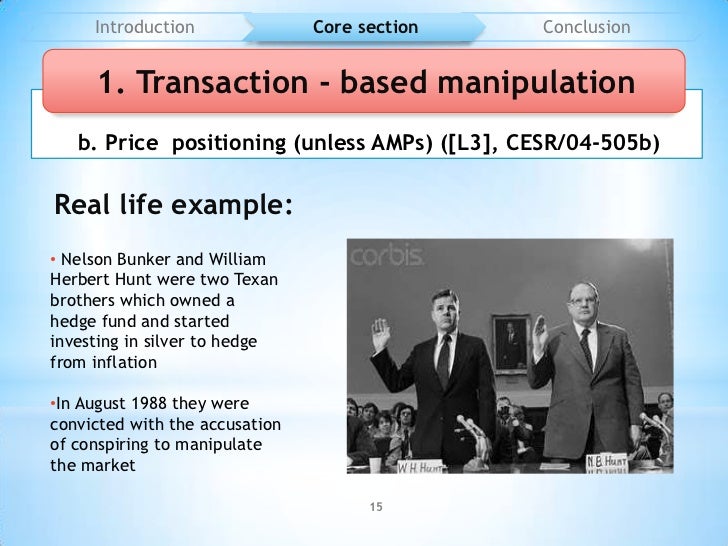 Market abuse directive and market manipulation