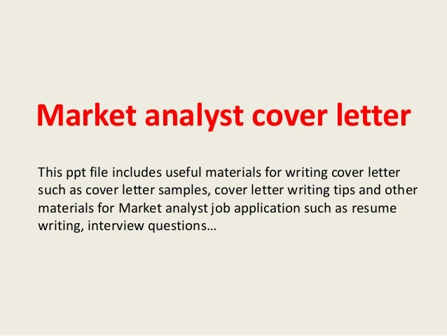 marketing analyst cover letter